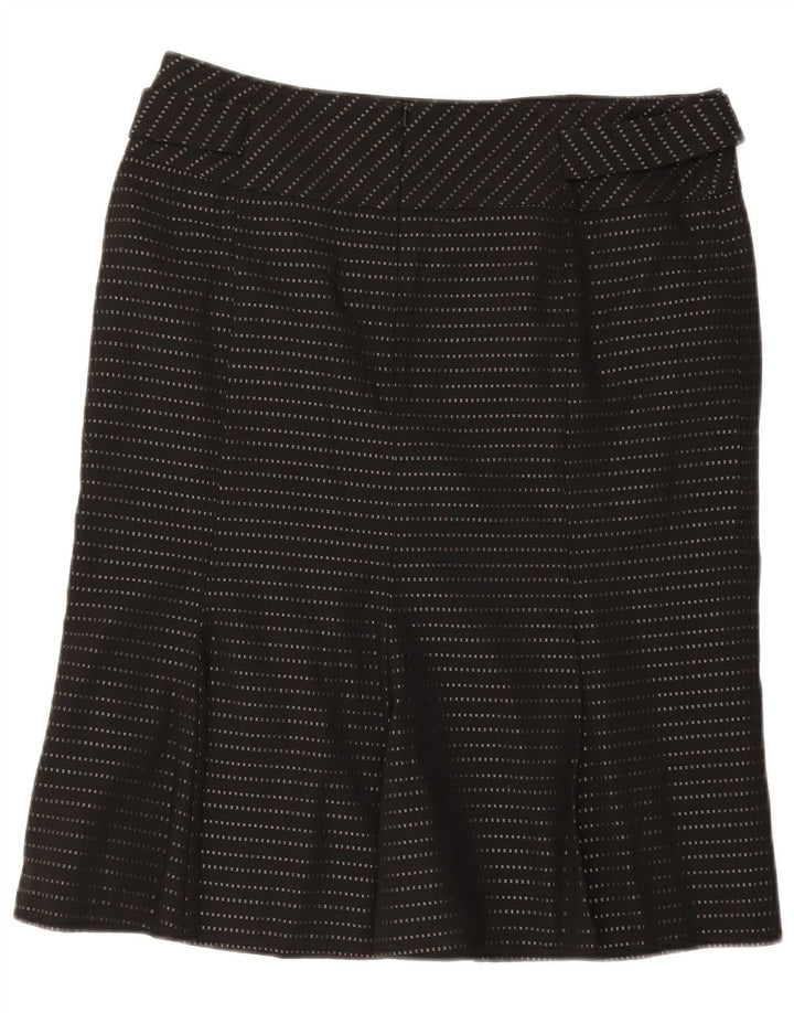 Principper Dame Midi lige nederdel UK 14 Medium W32 Sort nålestribe