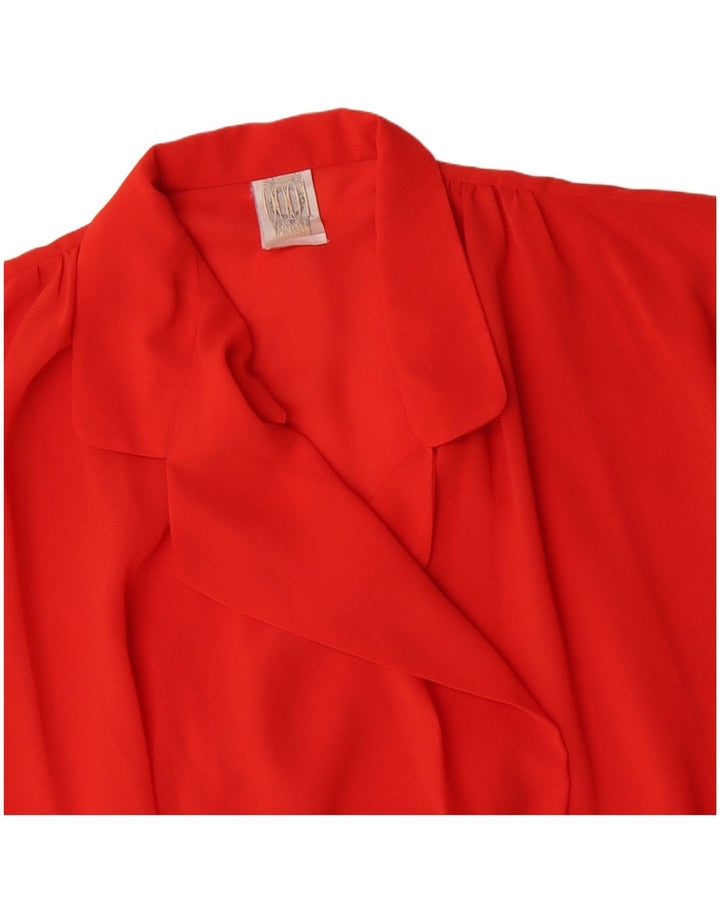 Ferre Dame 3/4-ærmet skjortebluse UK 18 XL Rød Polyester