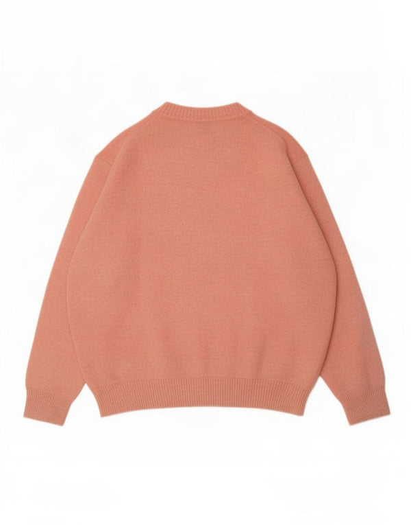 Benetton Herre Crew Neck trøje Sweater Large Pink Flecked