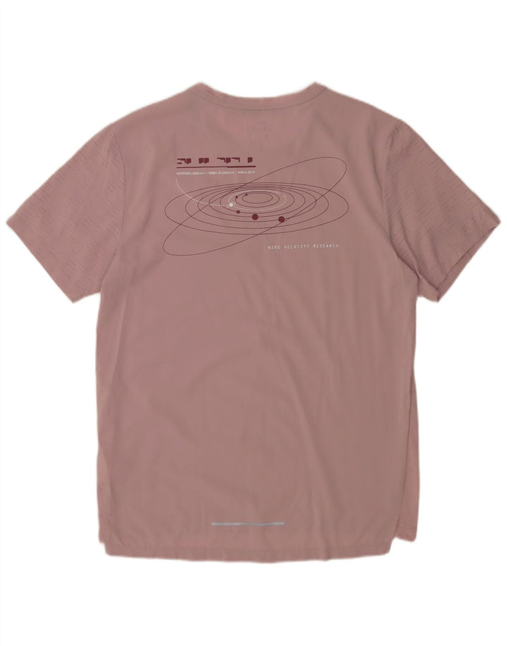 NIKE Mens Dri Fit Graphic T-Shirt Top Medium Pink Polyester