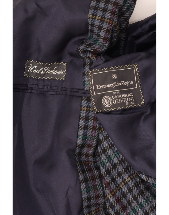 Ermenegildo Zegna Herre 2-knaps blazerjakke UK 38 Medium Blue Houndstooth