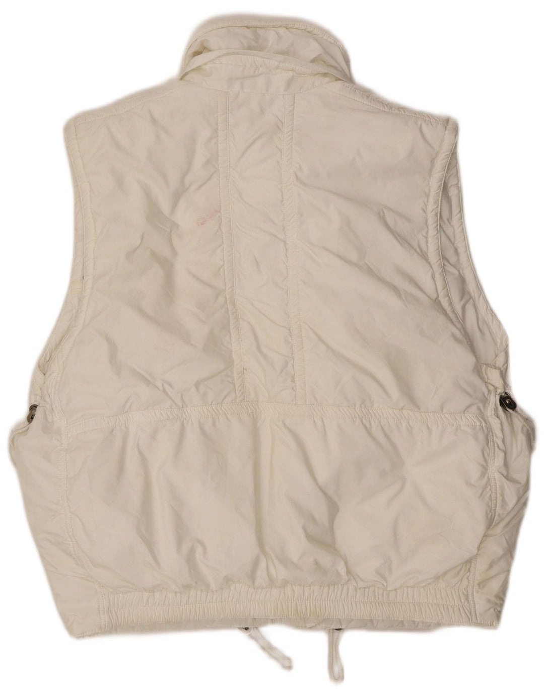 Vintage Herre Loose Fit Polstret Gilet UK 38 Medium White Polyester