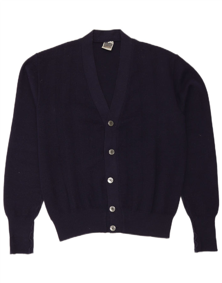 DRALON Womens Cardigan Sweater IT 46 Large Navy Blue Wool