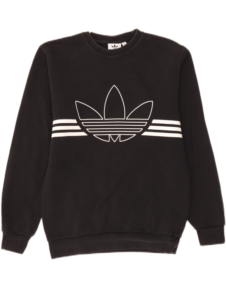Adidas grafisk sweatshirt til mænd, lille sort bomuld