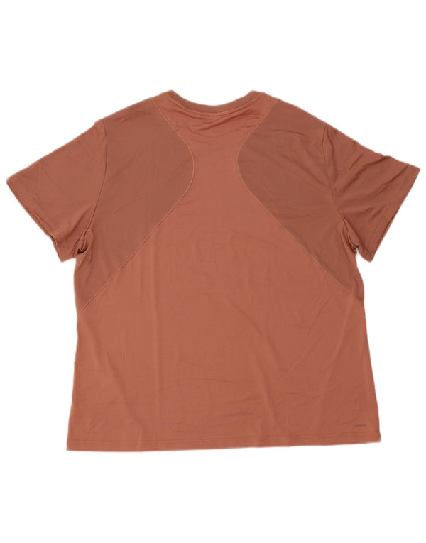 Adidas Dame T-Shirt Top UK 20/22 XL Brun Polyester