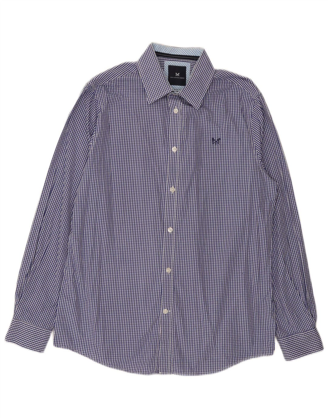 Crew Clothing Herre Classic Fit skjorte Medium Navy Blue Gingham Cotton
