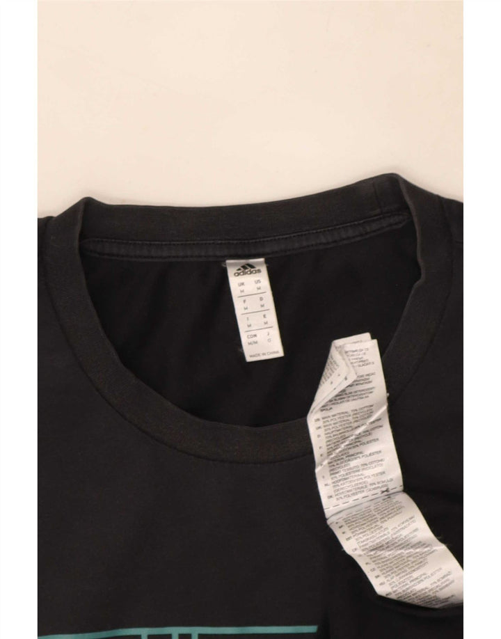 Adidas Herre Climalite grafisk T-shirt top mellem sort bomuld