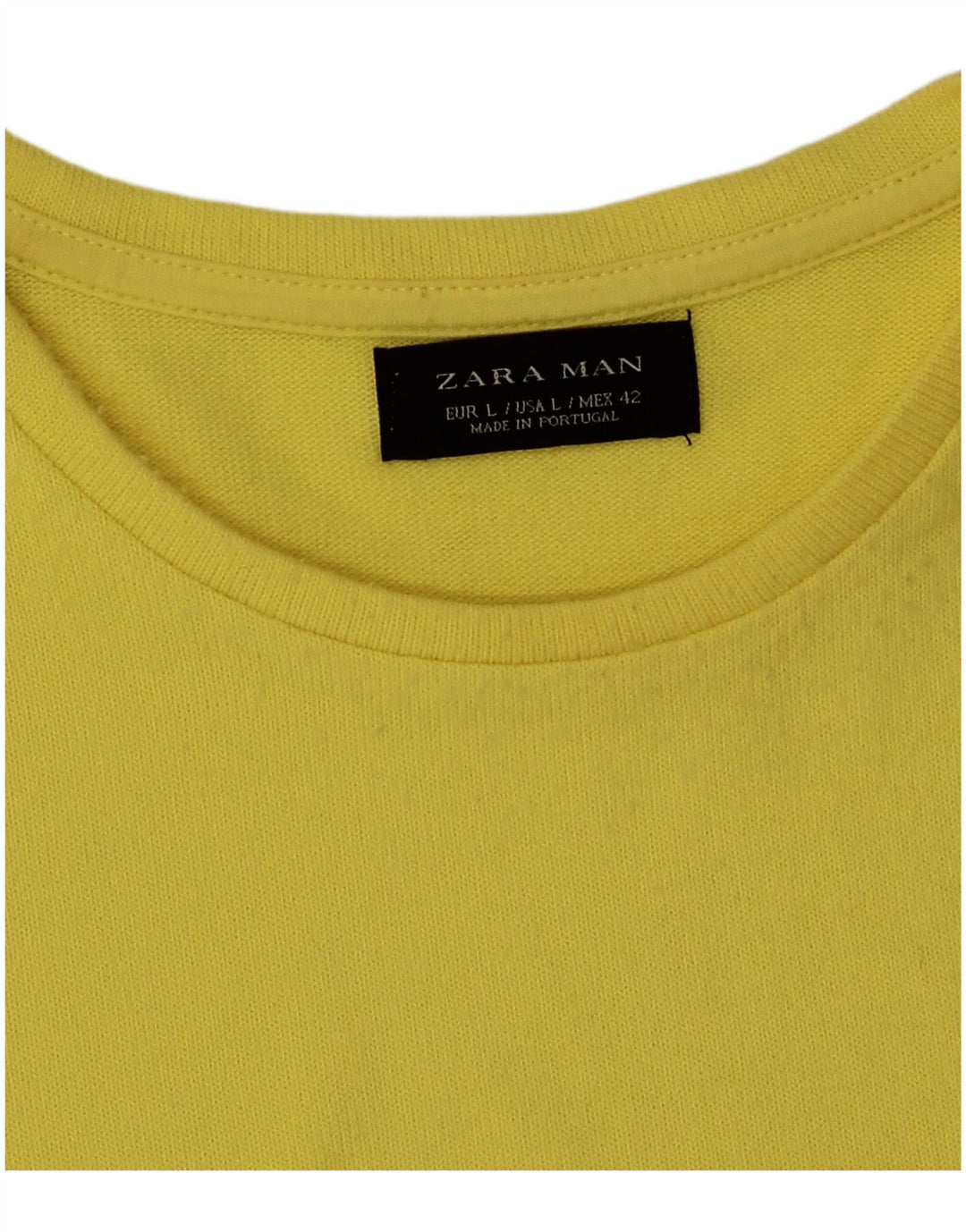 Zara Herre T-Shirt Top Stor Gul Polyester