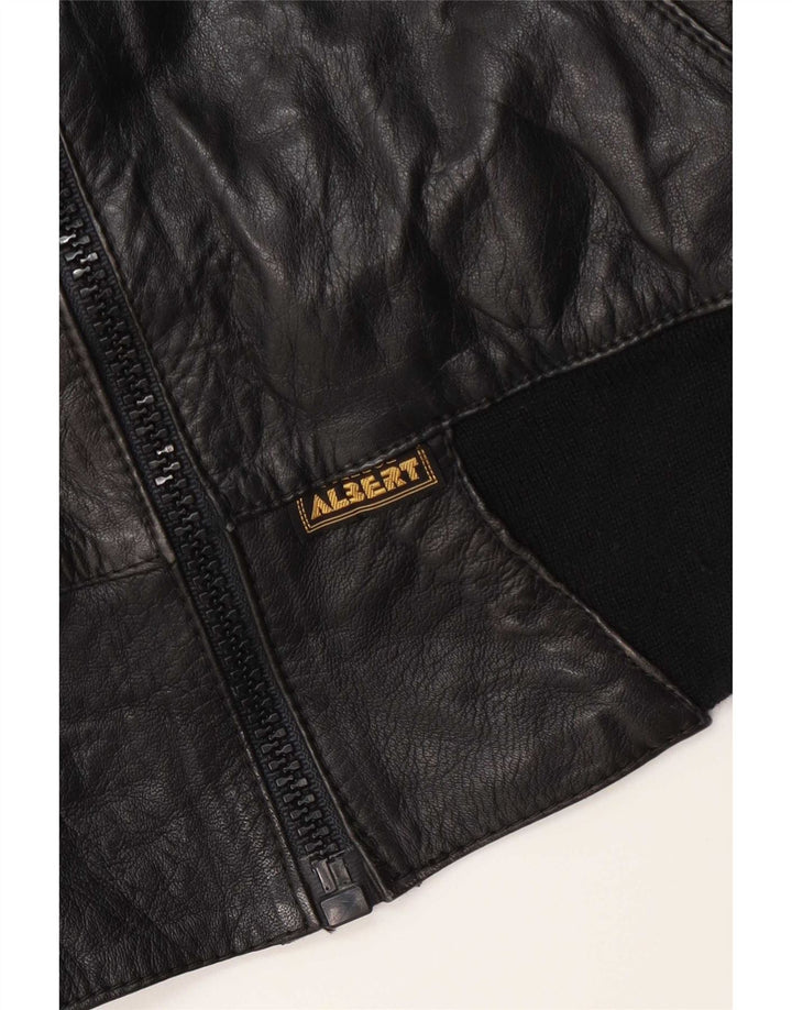 Albert Womens Bomber Læderjakke UK 14 Medium Sort