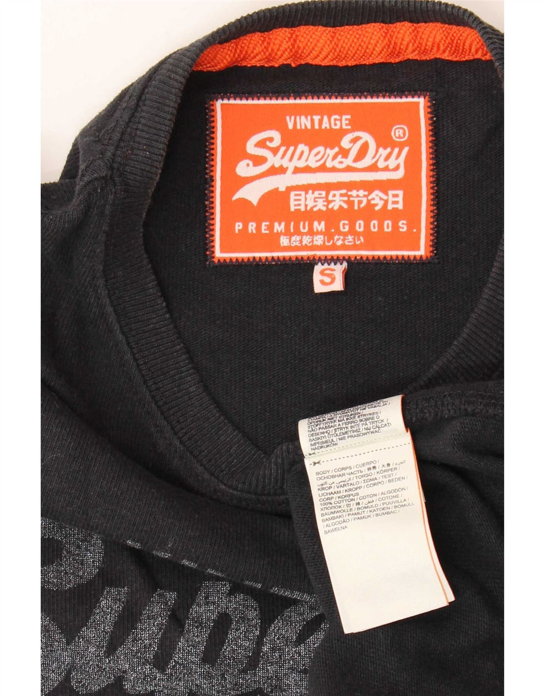 Superdry Grafisk T-shirt top til mænd, lille grå bomuld