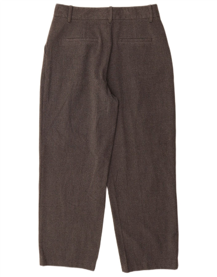 Zara kvinders højtaljede chinobukser Medium W28 L27 Grå polyester