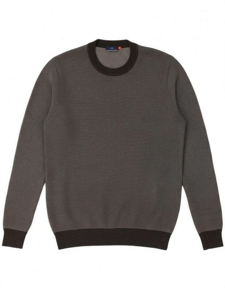 Superdry sweater med rund hals til mænd, stor grå flækket bomuld