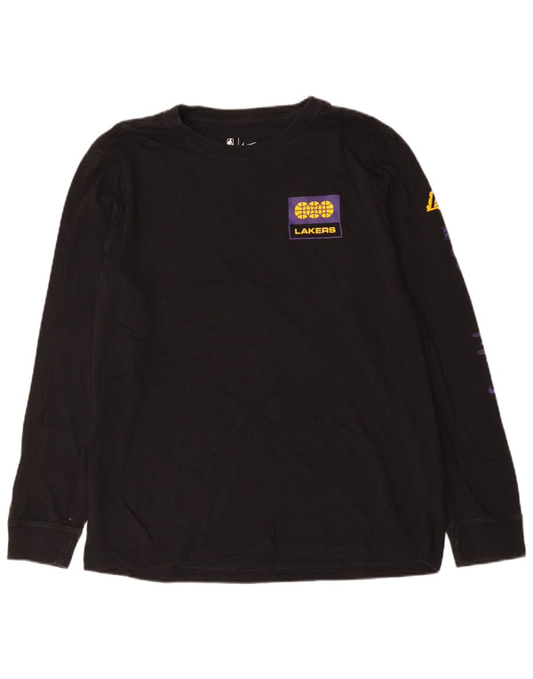 Nike Herre Los Angeles Lakers Grafisk Top Langærmet Stor Sort Bomuld