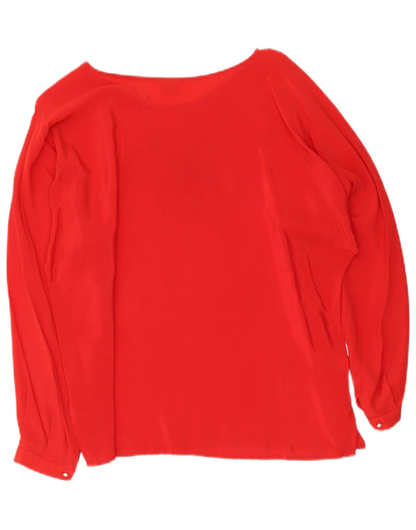 Ines Dame Bluse Top IT 46 Large Red Floral Acetate