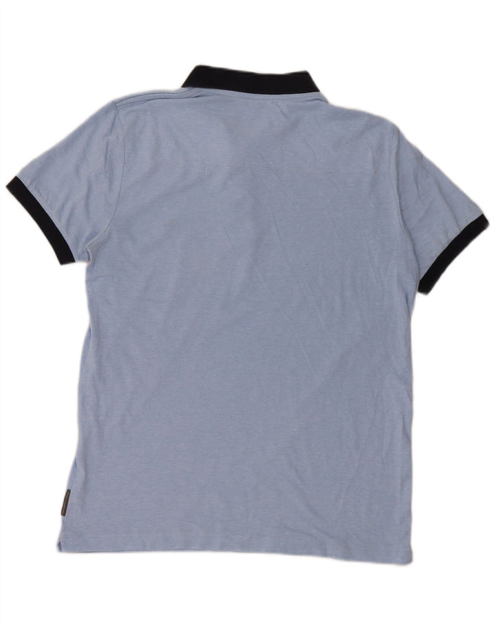 French Connection Herre Rugby Polo Shirt Medium Blue Colourblock