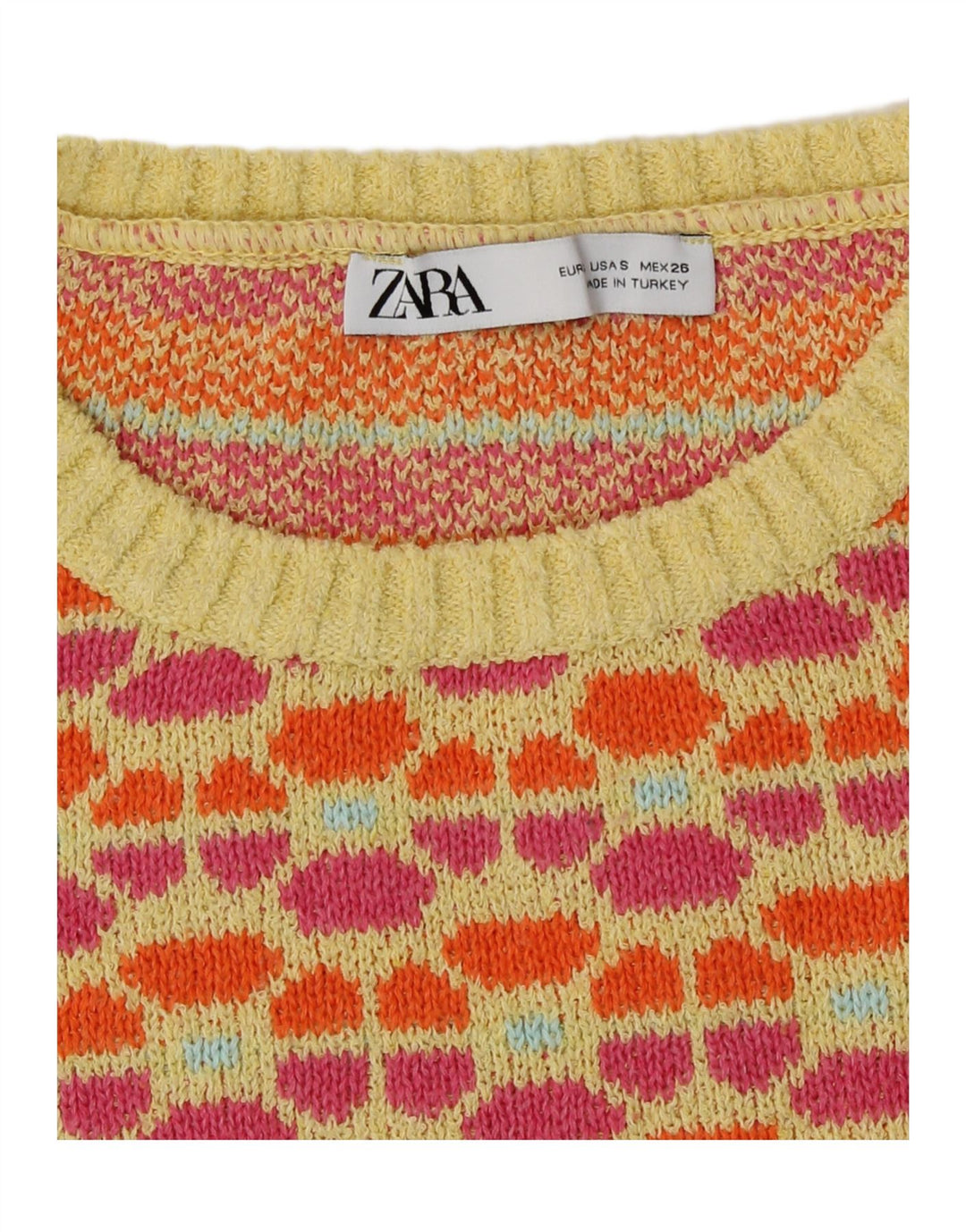 Zara Womens Crop Vest Tank Top UK 10 Small Multicolored Geometric