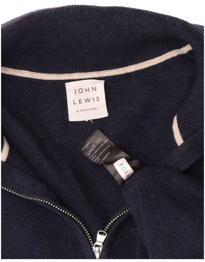 John Lewis herre lynlås-hals sweater stor marineblå bomuld