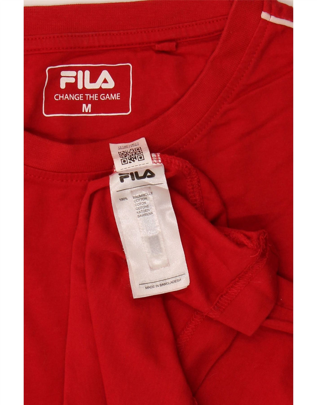 FILA Womens T-Shirt Top UK 14 Medium Red Cotton