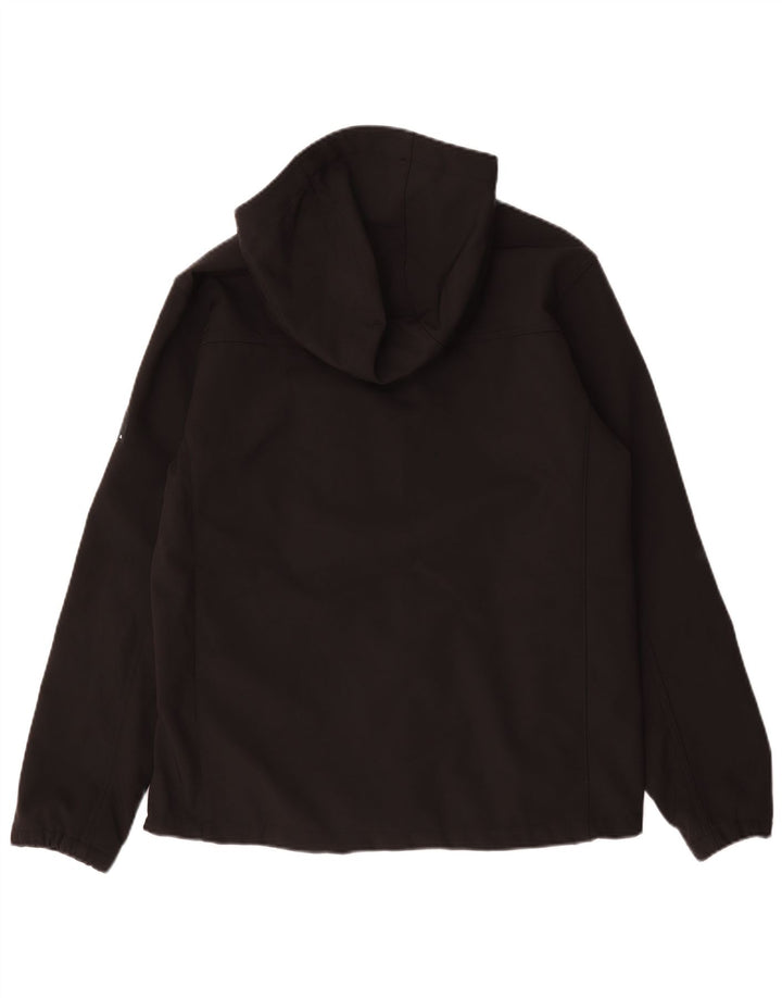 Zara Herre Hooded Windbreaker Jacket UK 40 Large Black Polyester