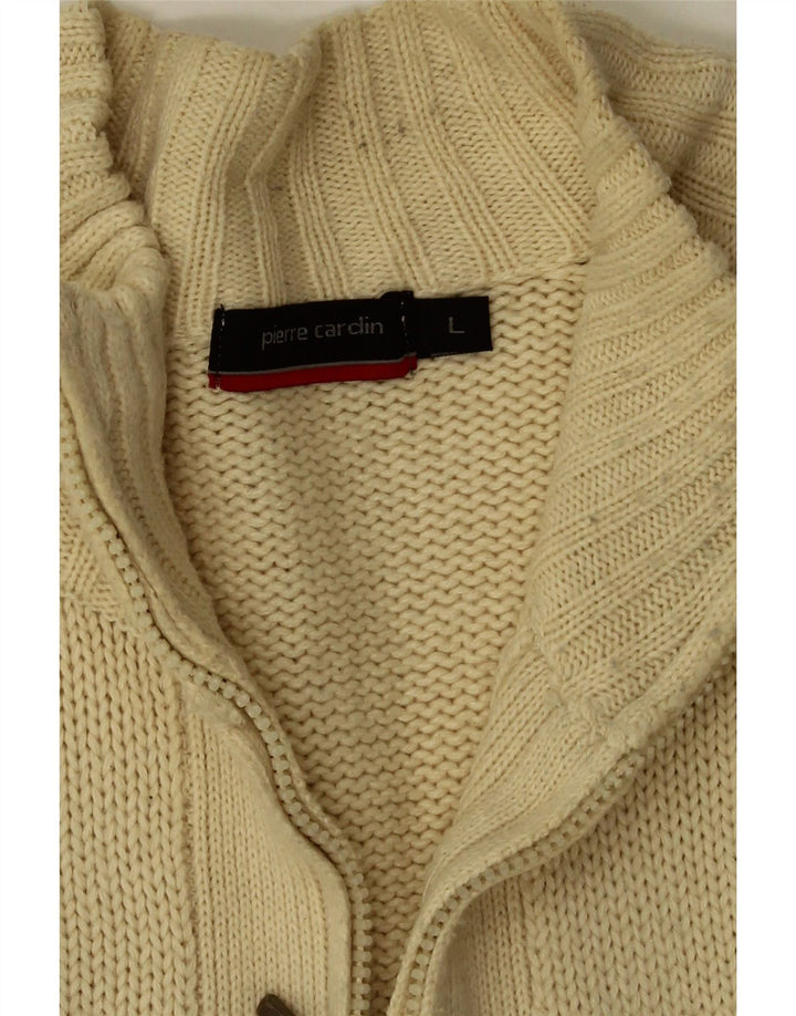 Pierre Cardin Herre Cardigan Sweater Stor Beige Akryl