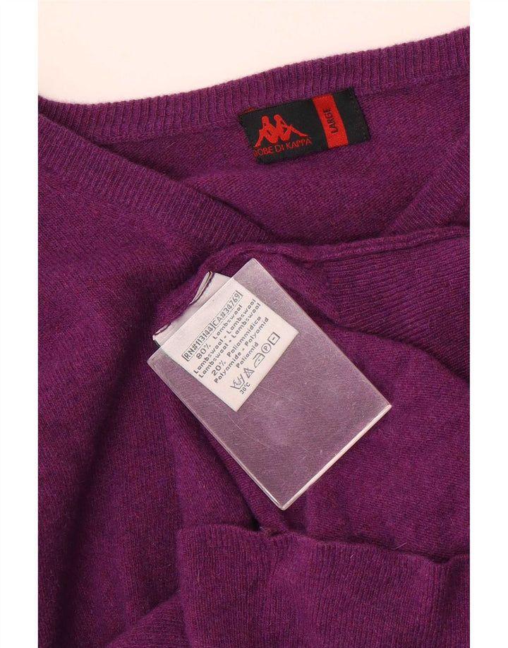 Kappa Dame V-hals sweater UK 16 Stor lilla uld