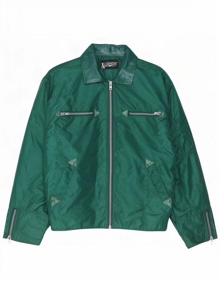 Vintage Bomber Jacket UK 40 Stor Grøn Nylon