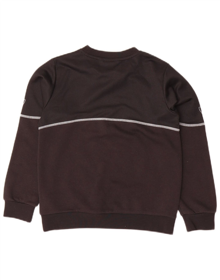 ADIDAS Boys Graphic Sweatshirt Jumper 9-10 Years Black Cotton