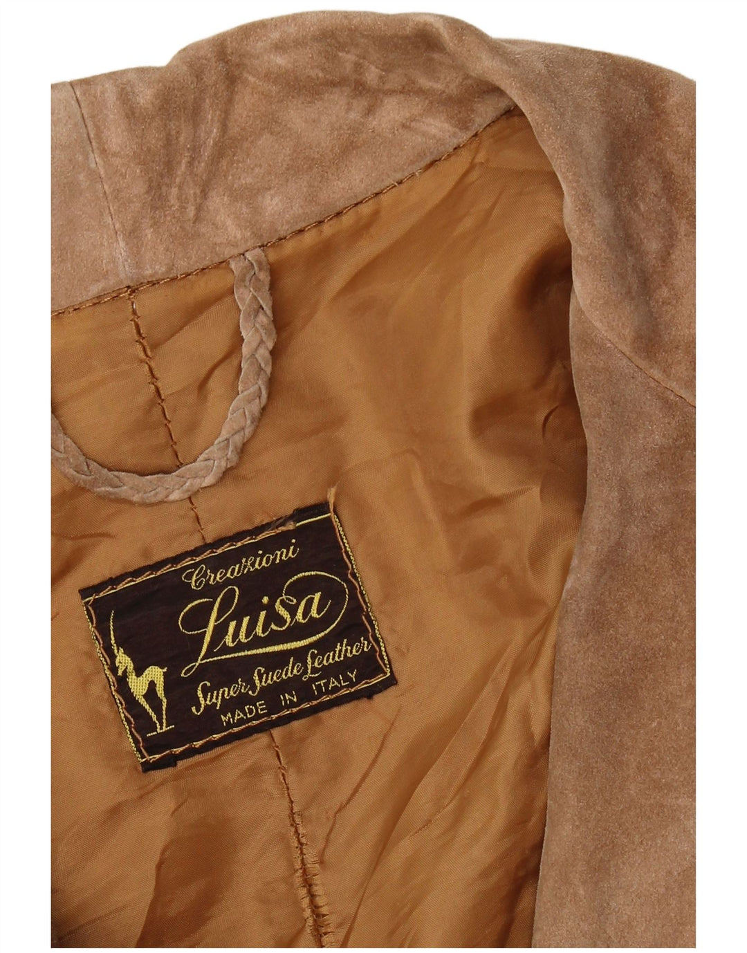 Vintage dame 3-knaps ruskindsblazerjakke UK 12 medium brun