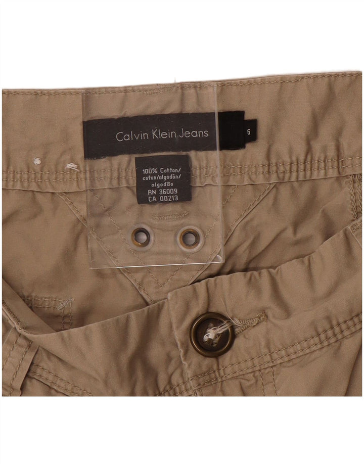 CALVIN KLEIN lige cropped bukser til kvinder US 6 Medium W30 L23 Beige