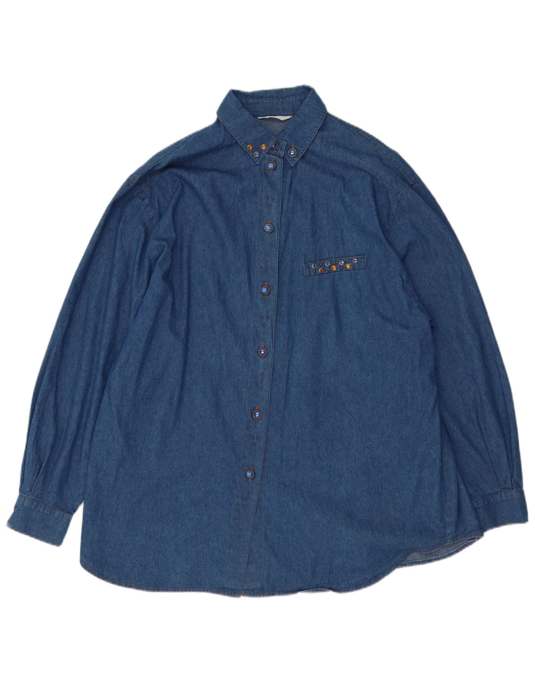 Hammer Dame Oversized Denim Shirt EU 46 XL Blå Bomuld