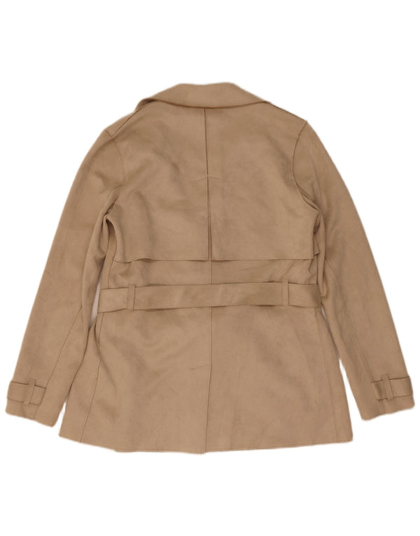 Zara Trench Coat til kvinder UK 6 XS Beige Polyester