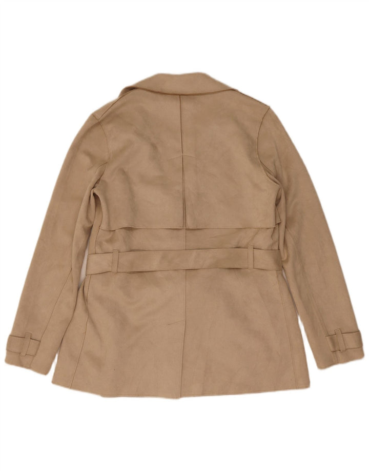 Zara Trench Coat til kvinder UK 6 XS Beige Polyester