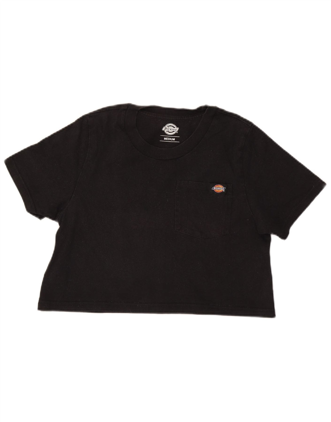 Dickies Dame Crop T-Shirt Top UK 12 Medium Sort Bomuld