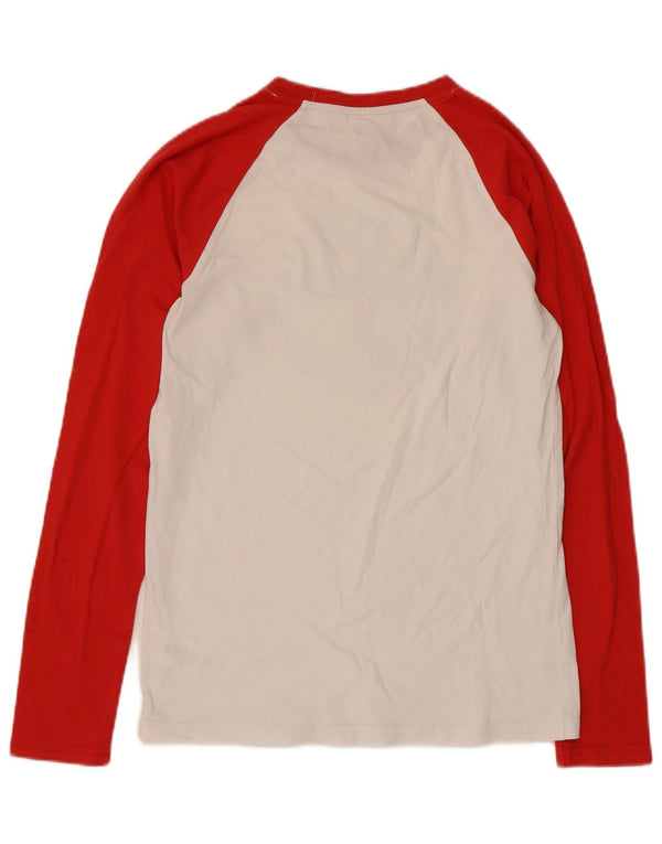 Timberland Womens Graphic Top Long Sleeve UK 10 Small White Colourblock