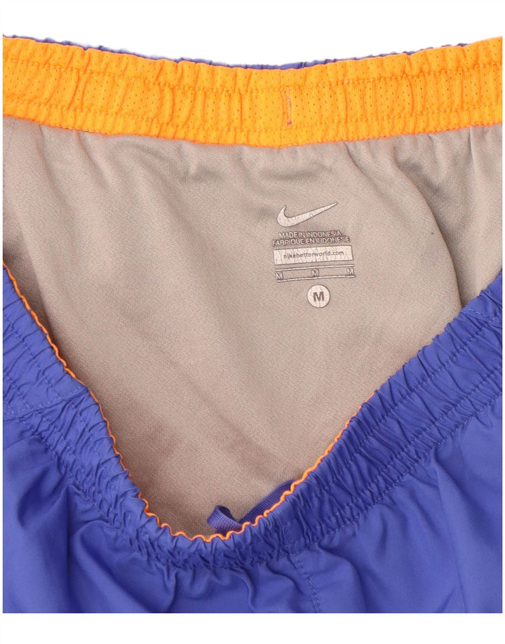 Nike sportsshorts til kvinder UK 14 Medium Blue Colourblock Polyester