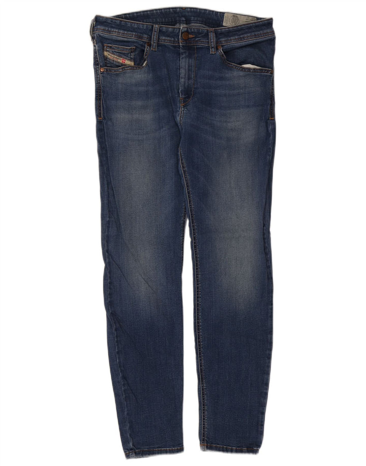 Diesel Dame Skinny Jeans W34 L29 Blå Bomuld