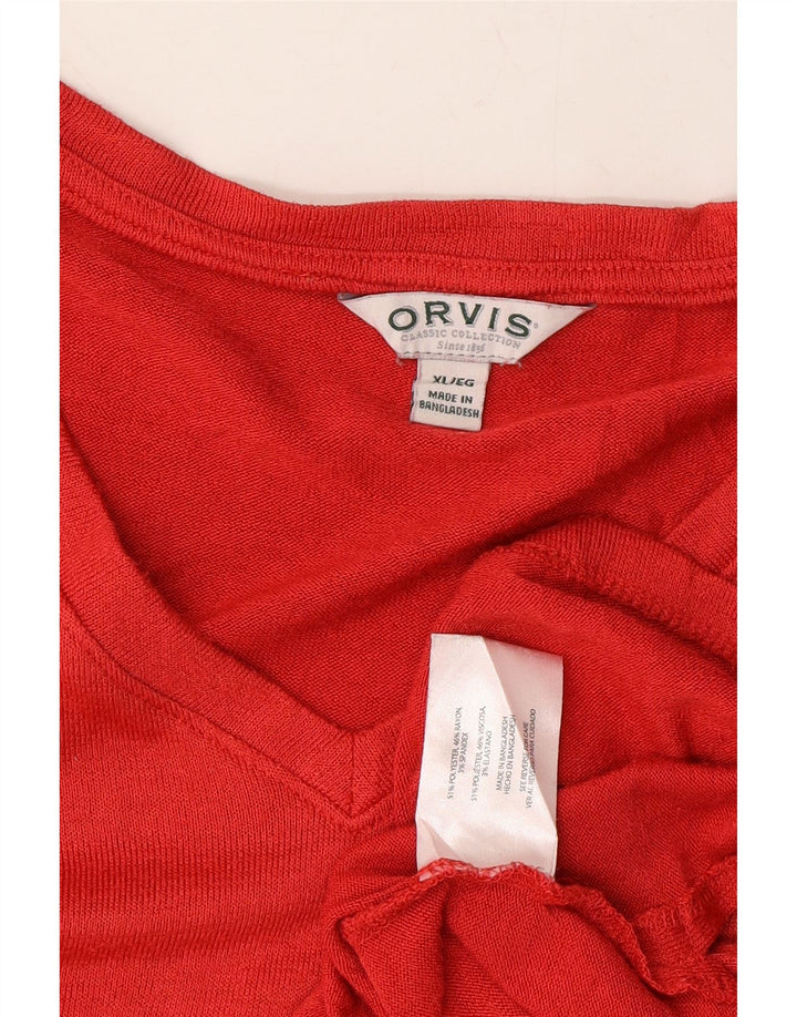 ORVIS Mens Big & Tall T-Shirt Top XL Red Polyester Vintage Orvis and Second-Hand Orvis from Messina Hembry 