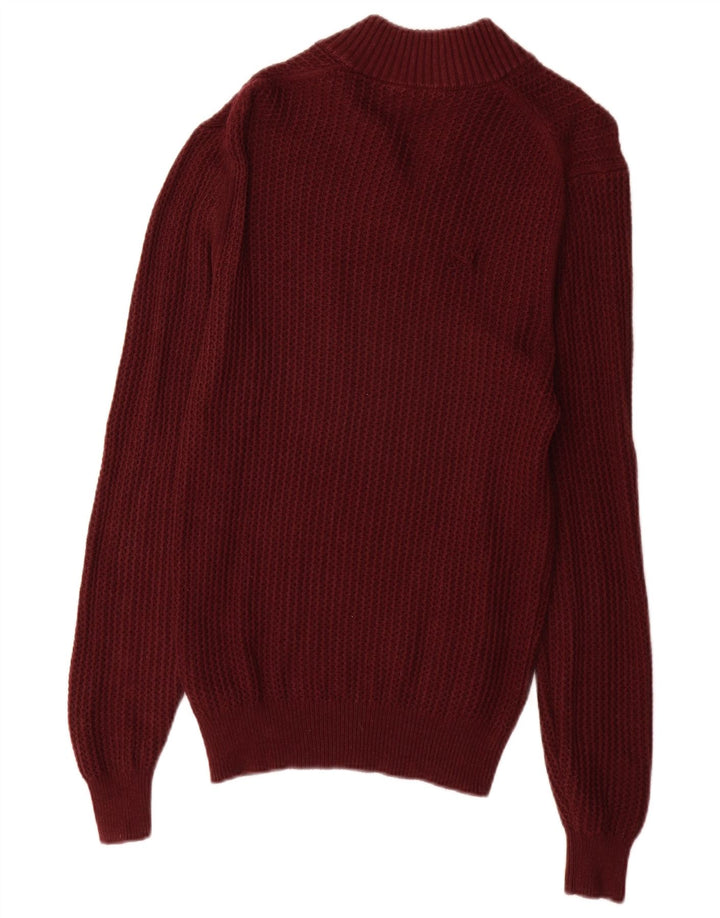 Massimo Dutti Herre Turtle Neck Jumper Sweater Lille Bourgogne Bomuld