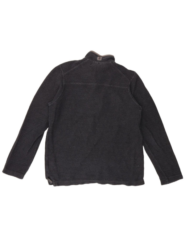 Mountain Warehouse Herre Button Neck Sweatshirt Jumper Small Navy Blue