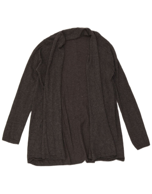 Zara Womens Longline Open Cardigan Sweater UK 10 Small Grey Flecked Viscose