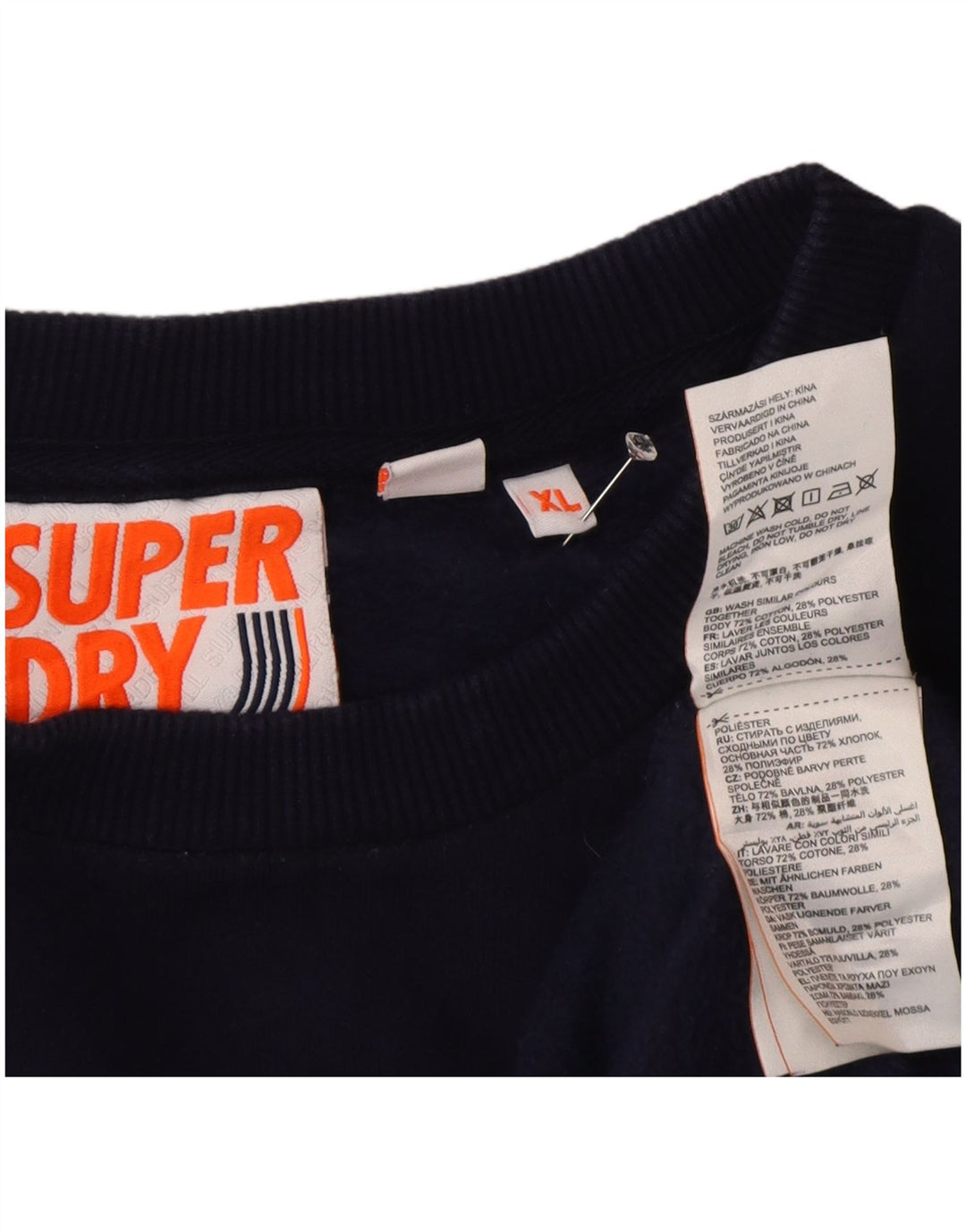 Superdry grafisk sweatshirt til mænd XL marineblå bomuld