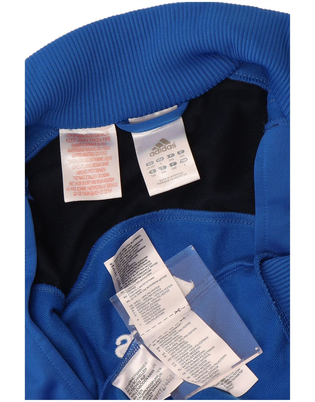 ADIDAS Drenge grafisk træningsdragt topjakke 13-14 år Blå Colourblock