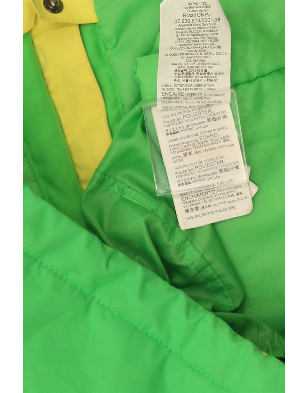 Quiksilver Boys Windbreaker Jacket 11-12 år Medium Green Colourblock