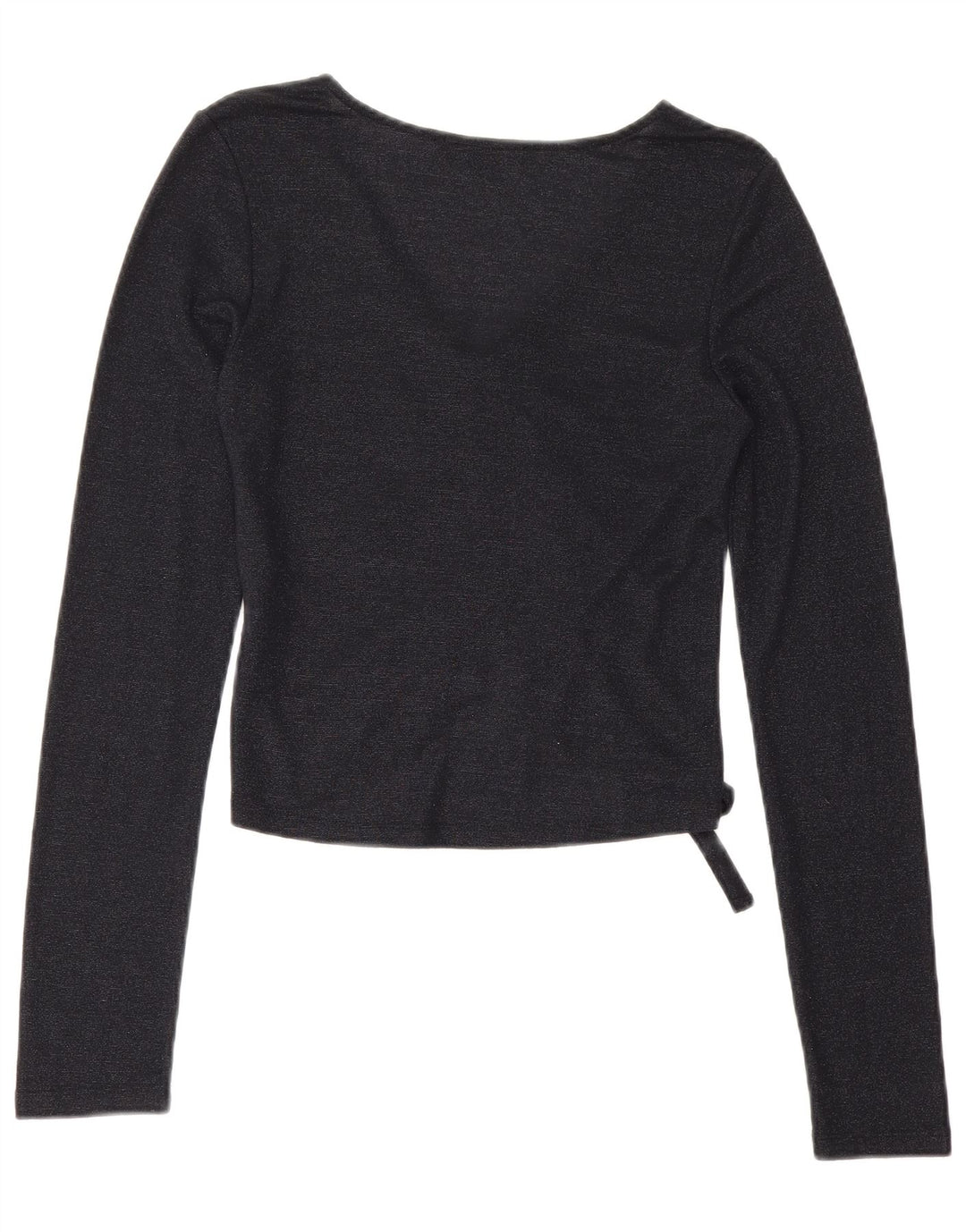 All Saints Dame Crop Top Langærmet UK 12 Medium Navy Blue Viscose