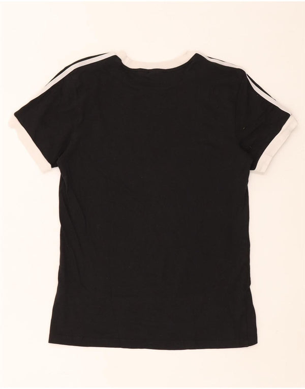 Adidas Dame T-Shirt Top UK 4 XS Sort Bomuld