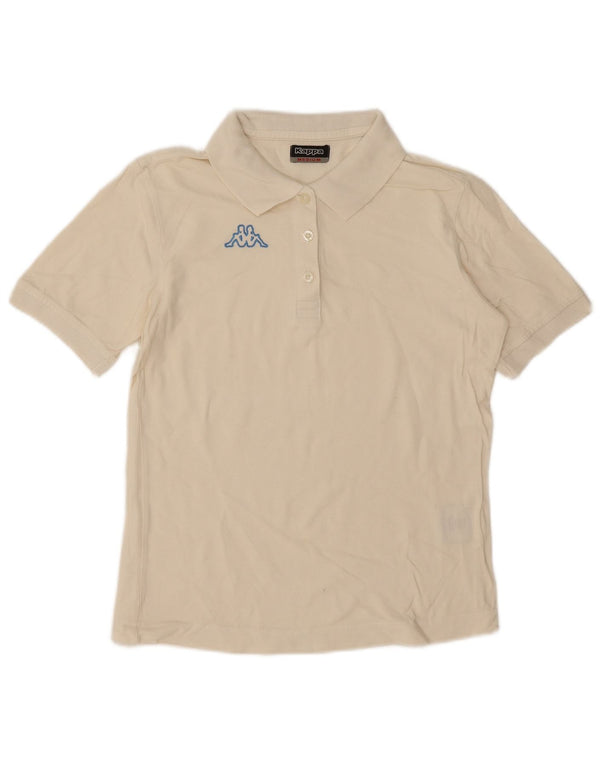 Kappa Womens Polo Shirt UK 14 Medium Off White Cotton