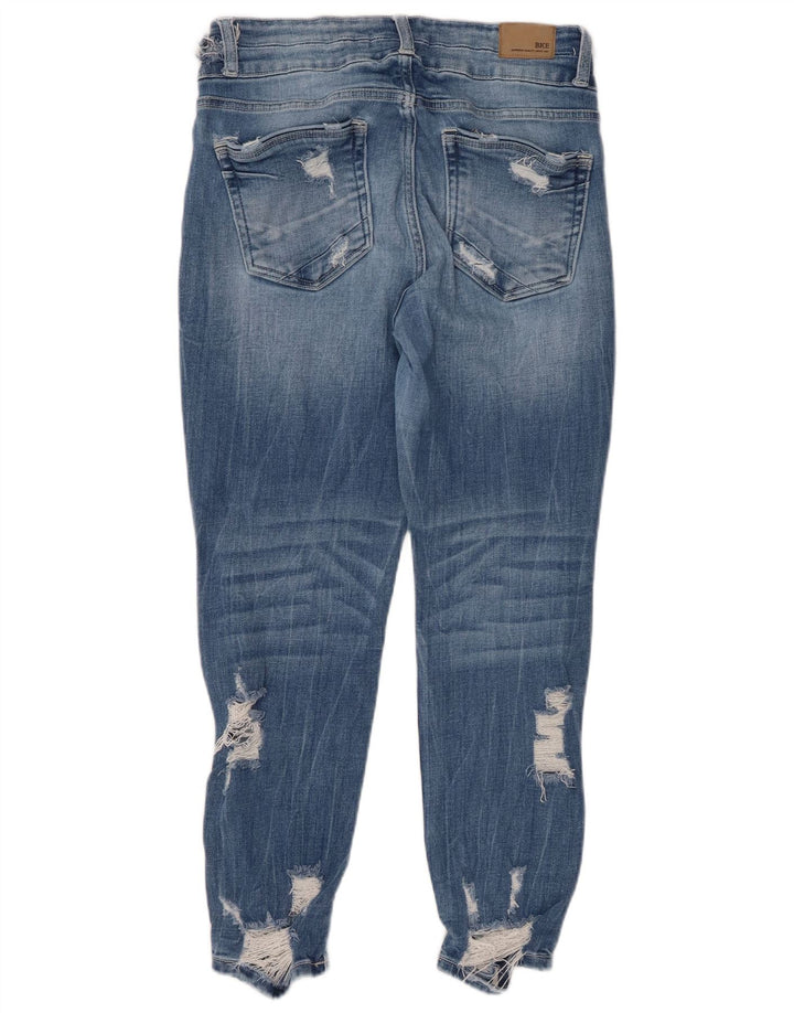 BKE Dame Payton Mid Rise Distressed Skinny Jeans W29 L26 Blå Bomuld