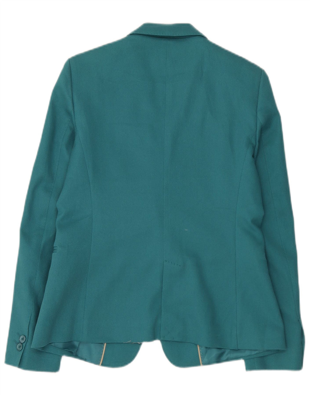Massimo Dutti Dame 1 Knap Blazer Jakke EU 40 Medium Blå Bomuld