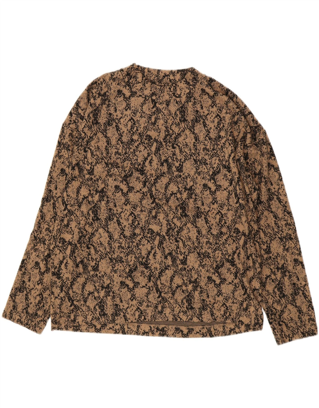 MARKS & SPENCER Womens Top Long Sleeve UK 16 Large  Brown Animal Print