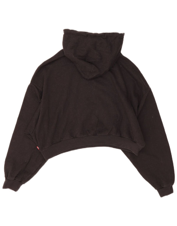 Levi's Graphic Crop Hoodie Jumper UK 16 Stor sort bomuld